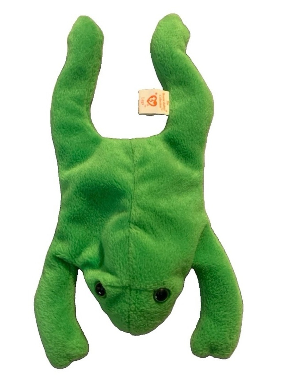 1993 Ty Beanie Baby Green Legs The Frog, No Heart Tag, Plush